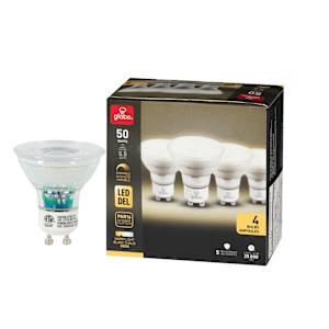 Ampoules-réflecteurs DEL GU10  5,5 W Pqt/4