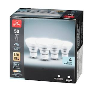 Ampoules-réflecteurs DEL GU10, 5,5 W Pqt/4