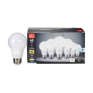 A19 Daylight LED Light Bulbs 6 W Pkg/6