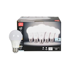 A19 Daylight LED Light Bulbs 6 W Pkg/6