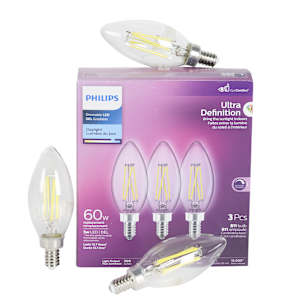 B11 LED Light Bulb, 5 W Pkg/3