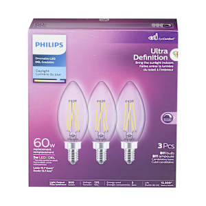 B11 LED Light Bulb, 5 W Pkg/3