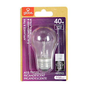 Ampoule incandescente pour électroménagers et ventilateurs A15, 40 W