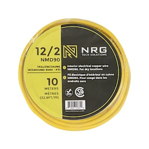 Interior Electrical Wire NMD-90, 12/2 Yellow 10 m