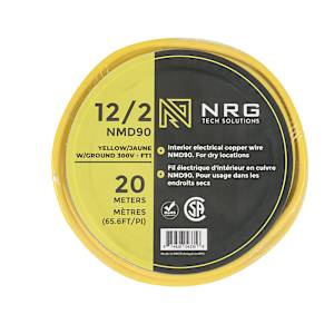 Fil électrique d'intérieur NMD-90, 12/2 jaune 20 m