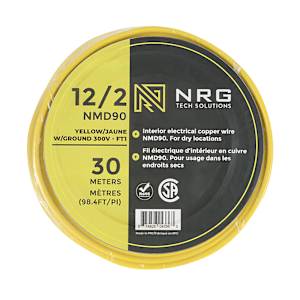 Interior Electrical Wire NMD-90, 12/2 Yellow 30 m