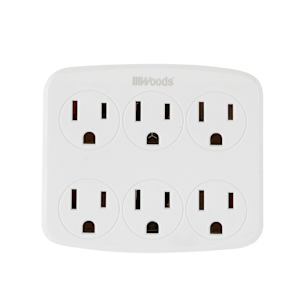 6-Outlet Wall Adapter White