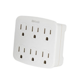 6-Outlet Wall Adapter White