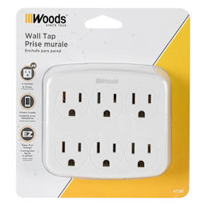6-Outlet Wall Adapter White