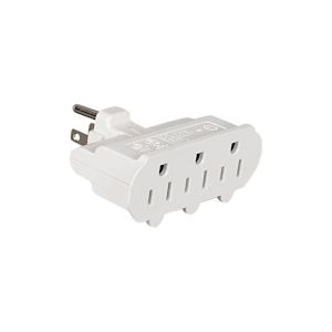 3-Outlet Wall swivel Adapter White