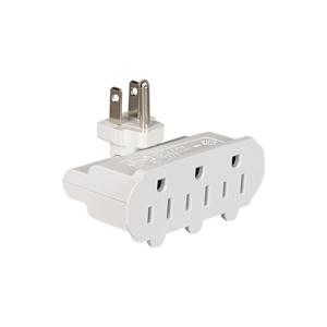 3-Outlet Wall swivel Adapter White