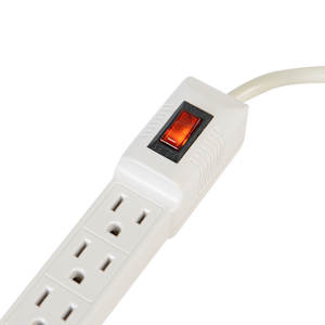6-Outlet Power Bar White 6 ft.