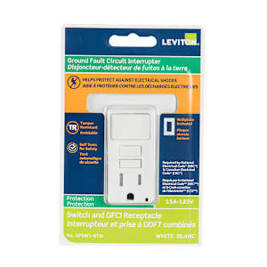 Secure GFCI Electrical Outlet 15 A with Switch