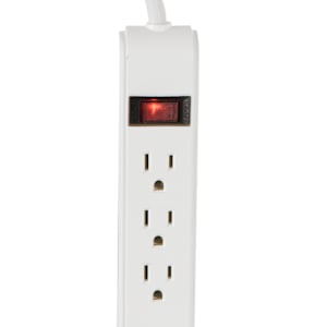 4-Outlet and 2-USB Ports Power Bar White 3 ft.