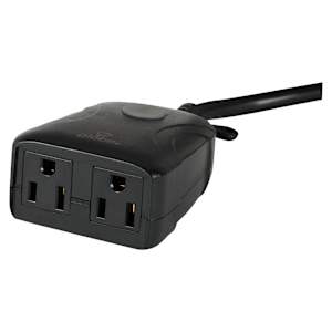 2-Outlet Smart Adapter Black