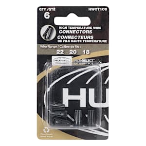 High-Temperature Wire n° 29 Connectors Pkg/6 Black