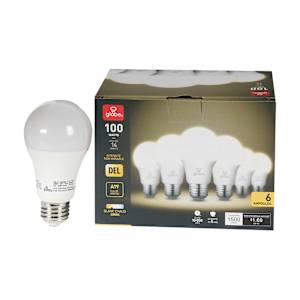 A19 LED Light Bulb Warm White 14 W Pkg/6