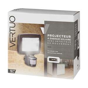 VERTUO Solar Spotlight with Motion Sensor Black