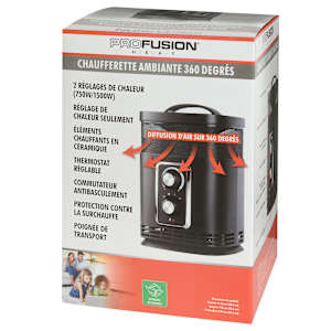 360° Ceramic Heater 750 W / 1500 W