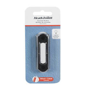 Illuminated Wired Metal Doorbell Push Button Black