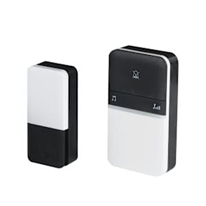 Wireless Plug-In Doorbell with Push Button Black and White