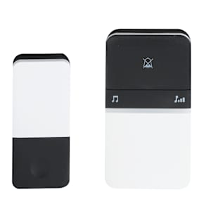 Wireless Plug-In Doorbell with Push Button Black and White