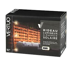Rideau lumineux à énergie solaire VERTUO