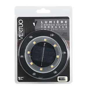VERTUO LED Solar Deck Light Black