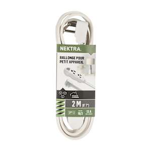 NEKTRA Indoor Small Device Extension Cord 2 m