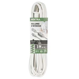 NEKTRA Indoor Extension Cord 3 m