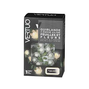 Guirlande à énergie solaire feuilles et fleurs VERTUO