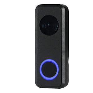 Illuminated Wireless Doorbell Push Button Decoy Camera Black