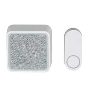 Carillon et bouton de sonnette sans fil blanc