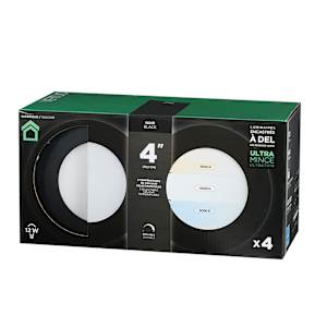 VERTUO Ultrathin LED Recessed Lights 4 in. Pkg/4 Black