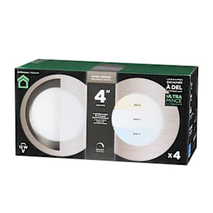 Encastrés DEL ultraminces nickel brossé 4 po Pqt/4 VERTUO