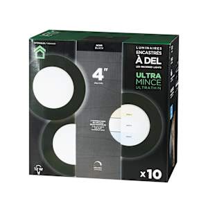VERTUO Ultrathin LED Recessed Lights 4 in. Pkg/10 Black