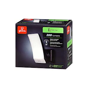 Lumière DEL à piles avec détecteur de mouvement noire