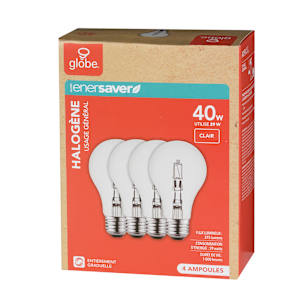 A19 Halogen Light Bulbs 29 W Pkg/4