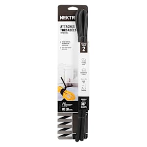 NEKTRA Twist Ties 36 in. Black Pkg/2