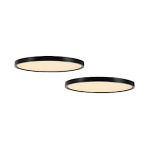VERTUO Ultra Thin Black LED Flush Mounts 9 in. Pkg/2