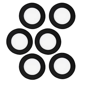 VERTUO Outdoor Ultrathin LED Recessed Lights 4 in Pkg/6 Black