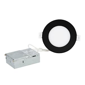 VERTUO Outdoor Ultrathin LED Recessed Lights 4 in Pkg/6 Black