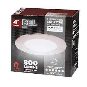 VERTUO Ultrathin LED Recessed Light 4 in Brushed Chrome