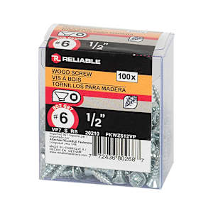 Flat Head Wood Screws 1/2 in. n° 6 Pkg/100