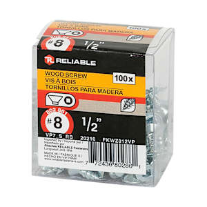 Flat Head Wood Screws 1/2 in. n° 8 Pkg/100