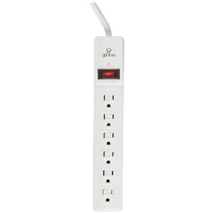 6-Outlet Power Bar White 3 ft.