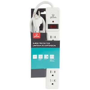 6-Outlet Power Bar White 3 ft.