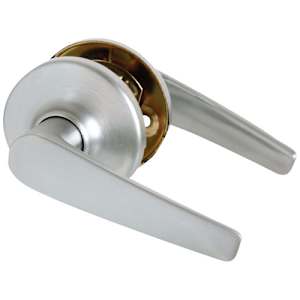 Poignée de porte de passage bec-de-cane Kim chrome satiné