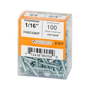 Flat Head Wood Screws 3/4 in. n° 4 Pkg/100