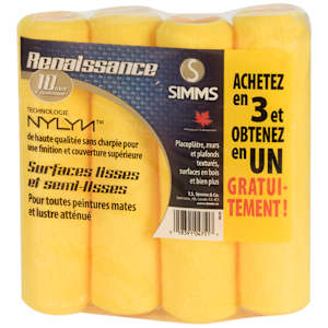 Lint-Free Paint Rollers 10 mm Pkg/4